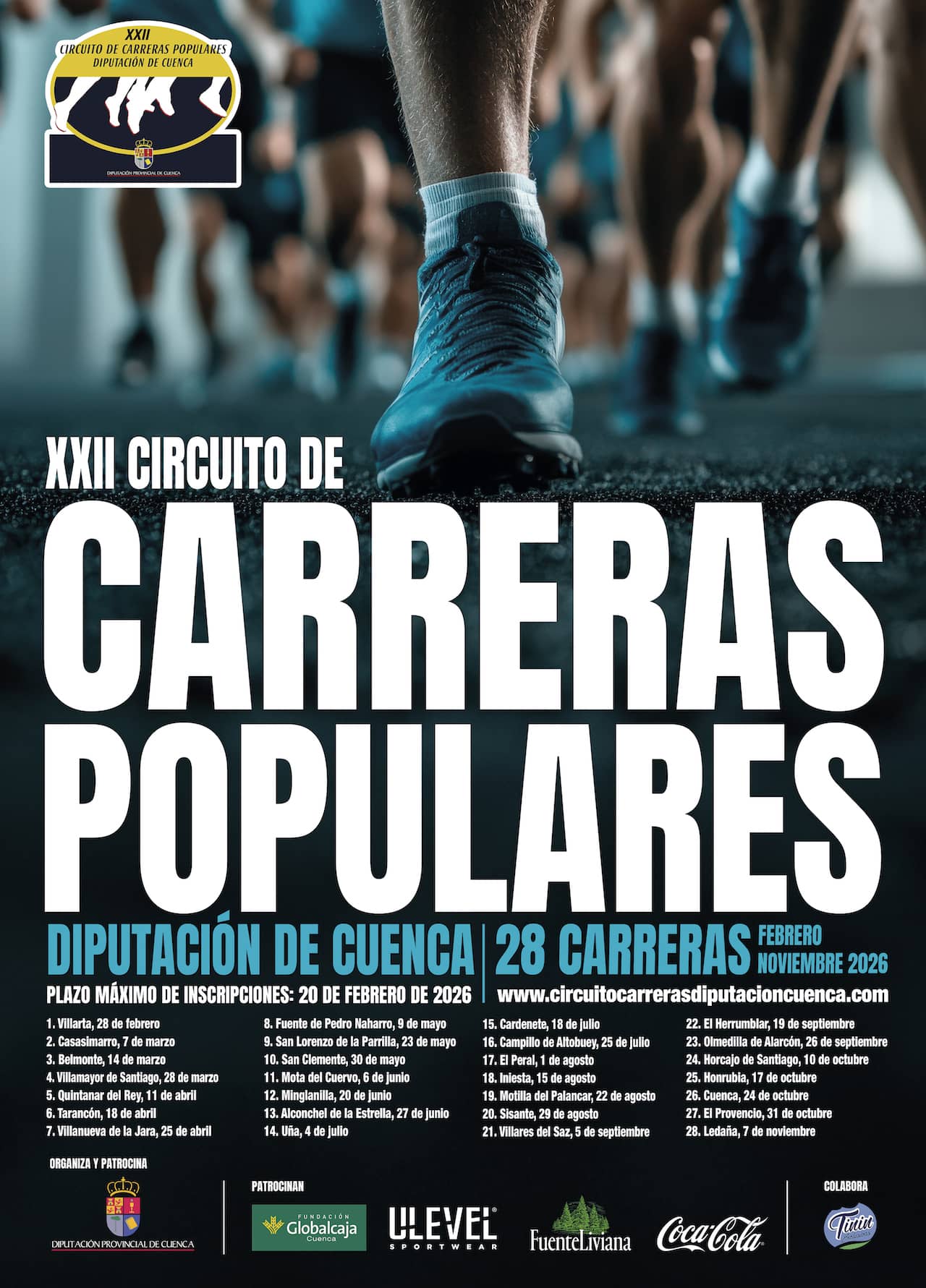 Cartel circuito carreras diputacion 2026 1280